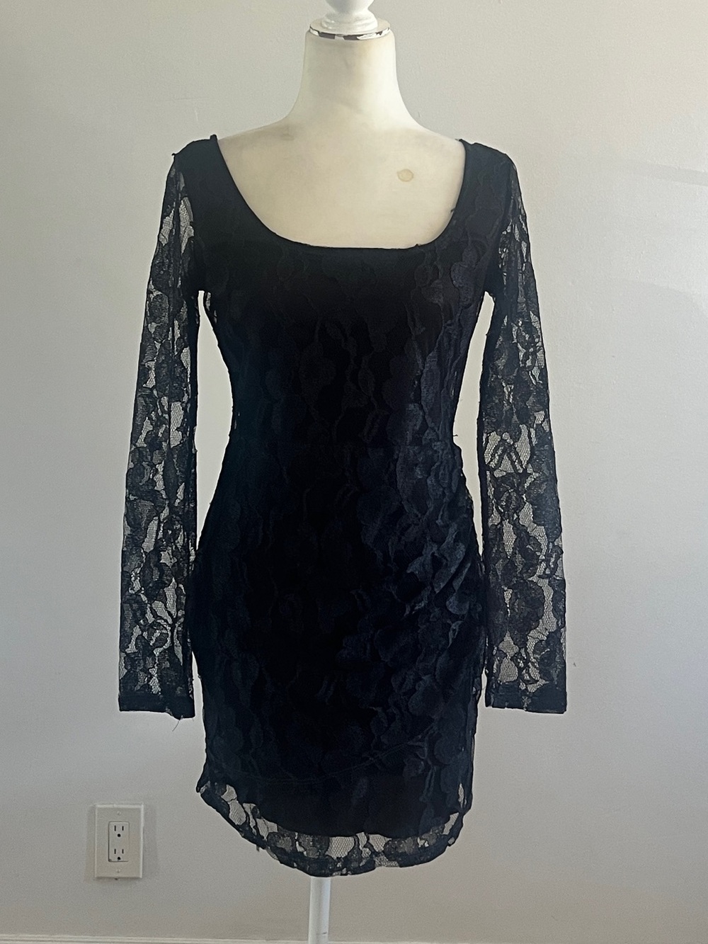 Mystic Vintage Navy/Black Lace Long-Sleeve, Boho, Goth, Pin Nup, Formal